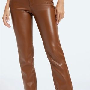 Good American Faux leather pants brown - size 29